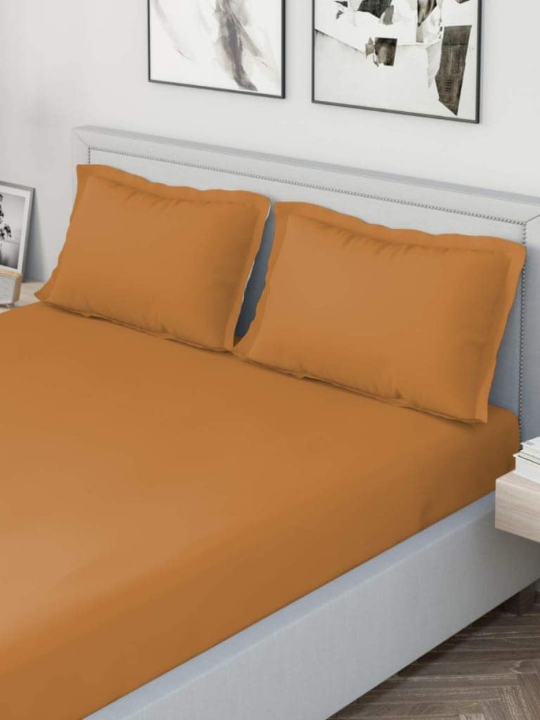 DDECOR - Spectrum Collection 100% Cotton Dyed Pattern 180TC Super King |274 CM X 274 CM| with 2 Pillow Covers - Brown view 2