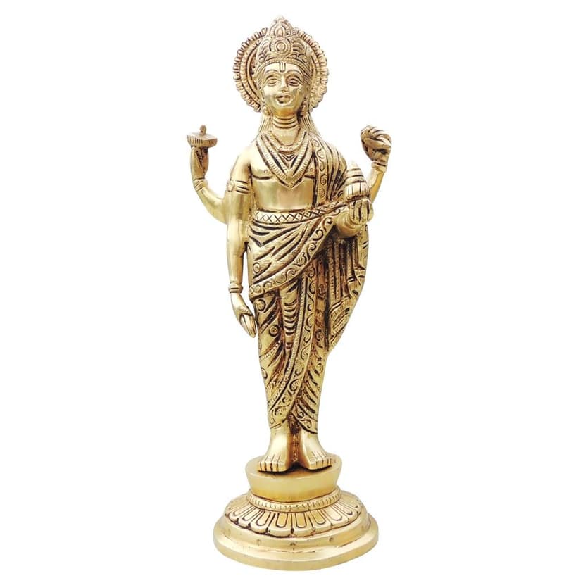 Brass Dhanvantari Premium Murti, Height : 11.5 Inch (BSMAS913 X) view 2