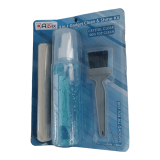 3 in 1 Cleaning Set for Screen PC, Laptops, Monitors, Mobiles, LCD, LED, TV/Professional Quality/Prevents Static Electricity, 100ml with Micro Fiber Cloth and Soft Brush