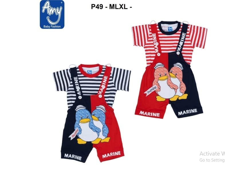 Dungaree For Baby Boys Casual Printed view 2