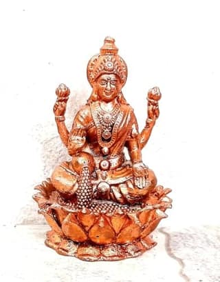 Searchers Paradise - Copper Idols of Maha Lakshmi, 2.8 inches, Copper Handmade 248 Grams, Patina Antique Finish, Pack of 1 Piece