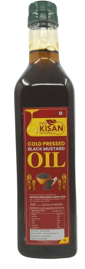 FPO Kisan Naturals Cold Pressed Black Mustard Oil, 1L