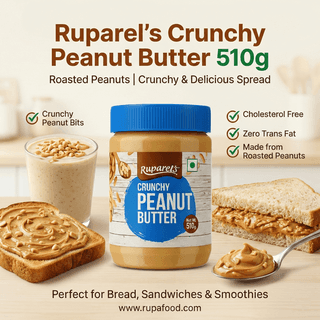 Ruparel’s Crunchy Peanut Butter 510g | Roasted Peanuts | Smooth & Delicious Spread | Cholesterol Free | Zero Trans Fat | Tasty & Healthy Nut Butter Perfect for Bread, Sandwiches & Smoothies