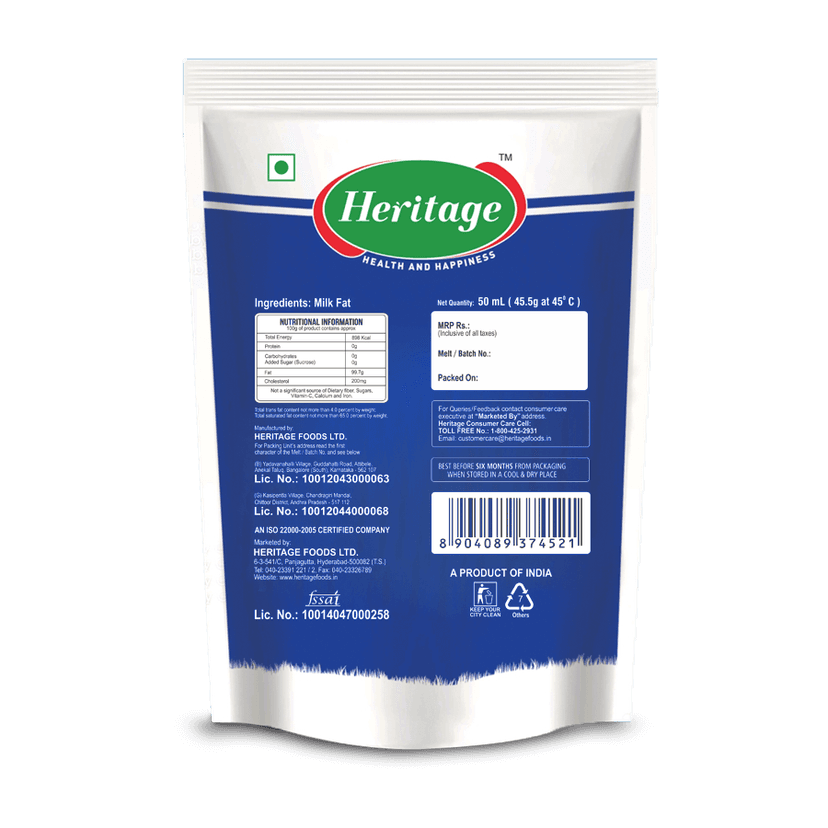 HERITAGE GHEE STANDY POUCH 50 ML view 2
