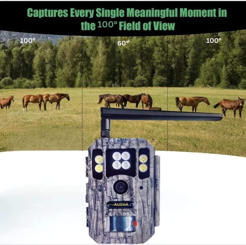 AUSHA 4G LTE Trail Camera | 56MP Photos, 4K Ultra HD Video, GPS Tracking & App Control view 5