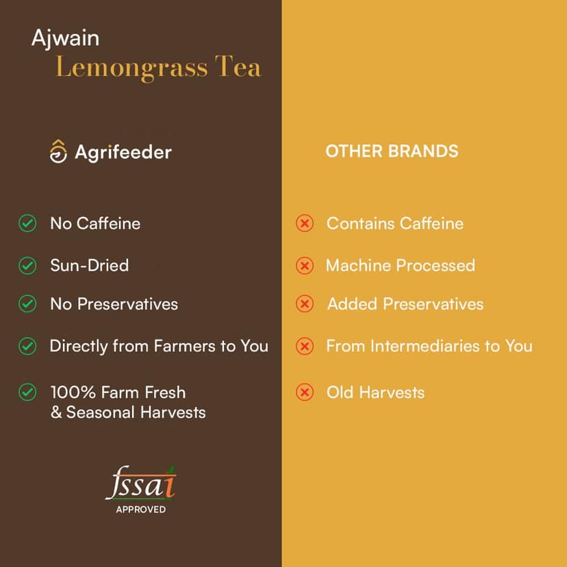 Agrifeeder Lemongrass Herbal Brew - Ajwain Flavour 50gm Pouch view 3