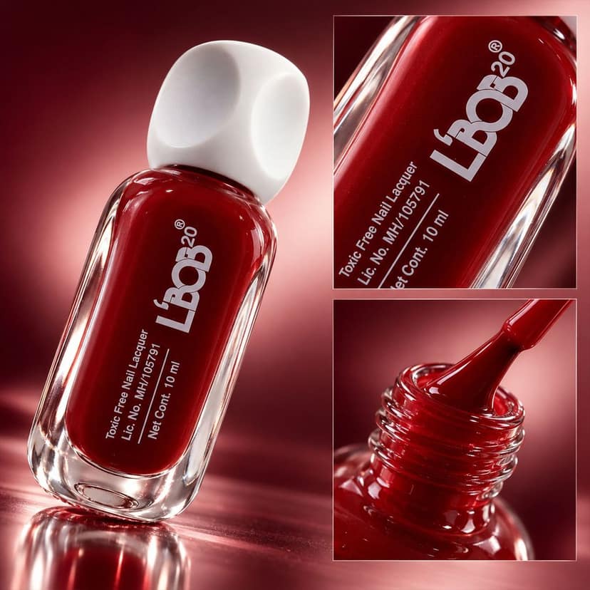 Wine / Maroon Colour Nail Polish with Matte Finish & Brush Applicator (10 ML) view 3