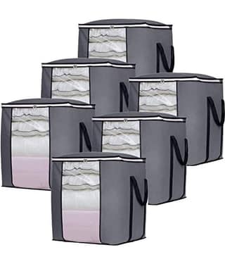 Double R Bags - Grey Fabric Storage Bag & Trunk Pack of 2