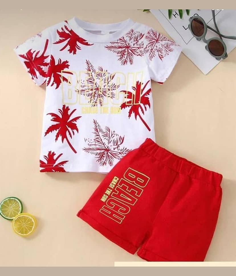 MUSNAH GARMENTS Pack of 1 Unisex for Baby Cotton T-Shirt & Shorts ( White )