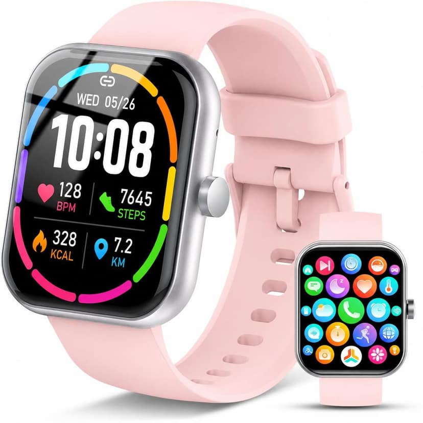 T500 Series Smartwatch for Men & Women – Bluetooth Calling, Fitness Tracker – Pink view 2