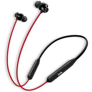 Wireless Bluetooth Neckband Earphones with Magnetic Earbuds, Black and Red