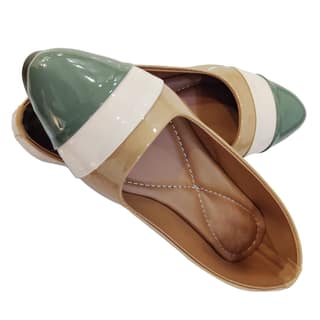 Colorblock Comfortable and Stylish Ballets Flats | for Casual Wear, Party and Formal Wear Occasions l | Bellies for Women & Girls Beige