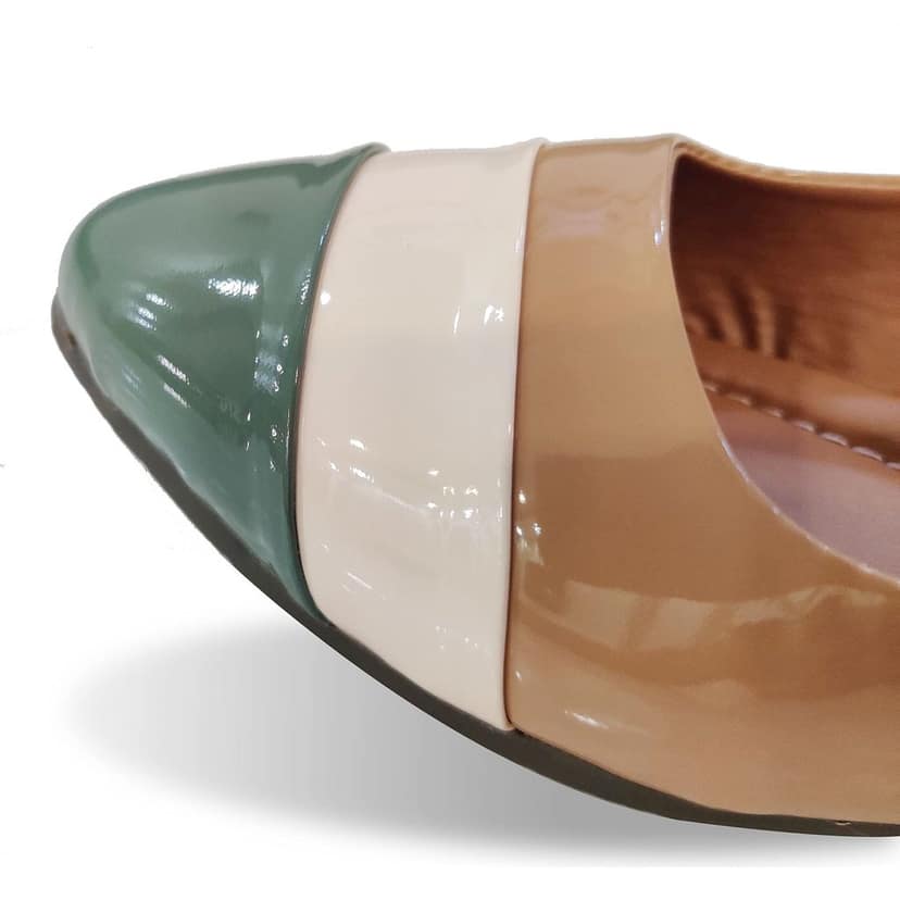 Colorblock Comfortable and Stylish Ballets Flats | for Casual Wear, Party and Formal Wear Occasions l | Bellies for Women & Girls Beige view 6