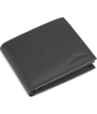 Panther Black/Grey Leather,100% Leather Men's Coin Pouch,RFID Wallet ( Pack of 1 )