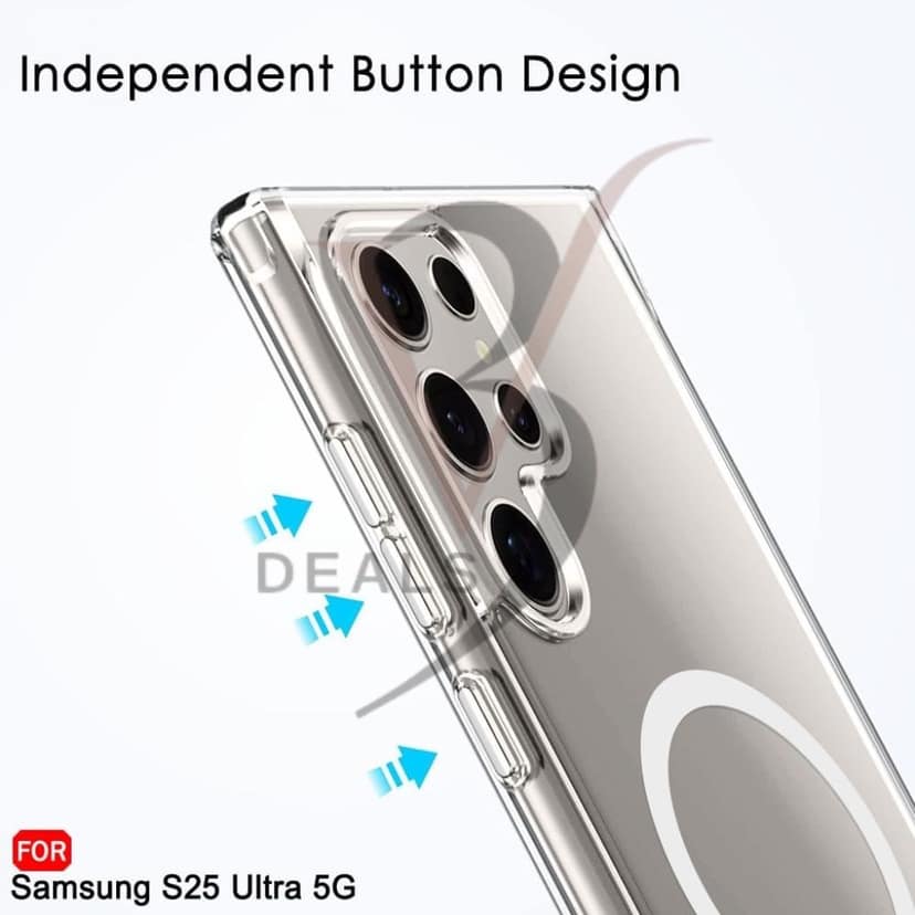 V3Deals S-Pen Compatible Case for Samsung Galaxy S25 Ultra 5G | Anti-Yellowing Transparent Cover with N52 Magnetic Ring | Camera Protection (Transparent, S25 Ultra (Magnetic)) view 6