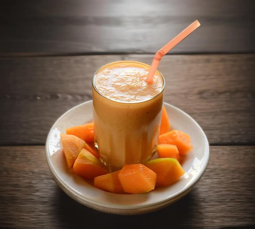 Muskmelon fresh juice milk shake