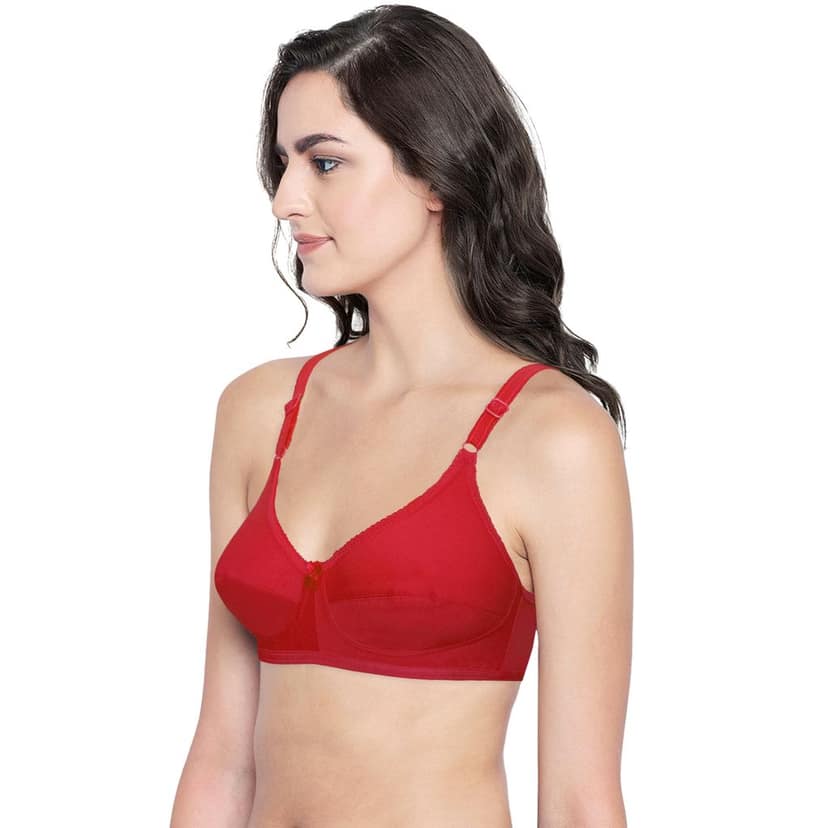 Bodycare Women Cotton Full Coverage Non Padded Regular Bra Pack - 2 E6817RED view 4