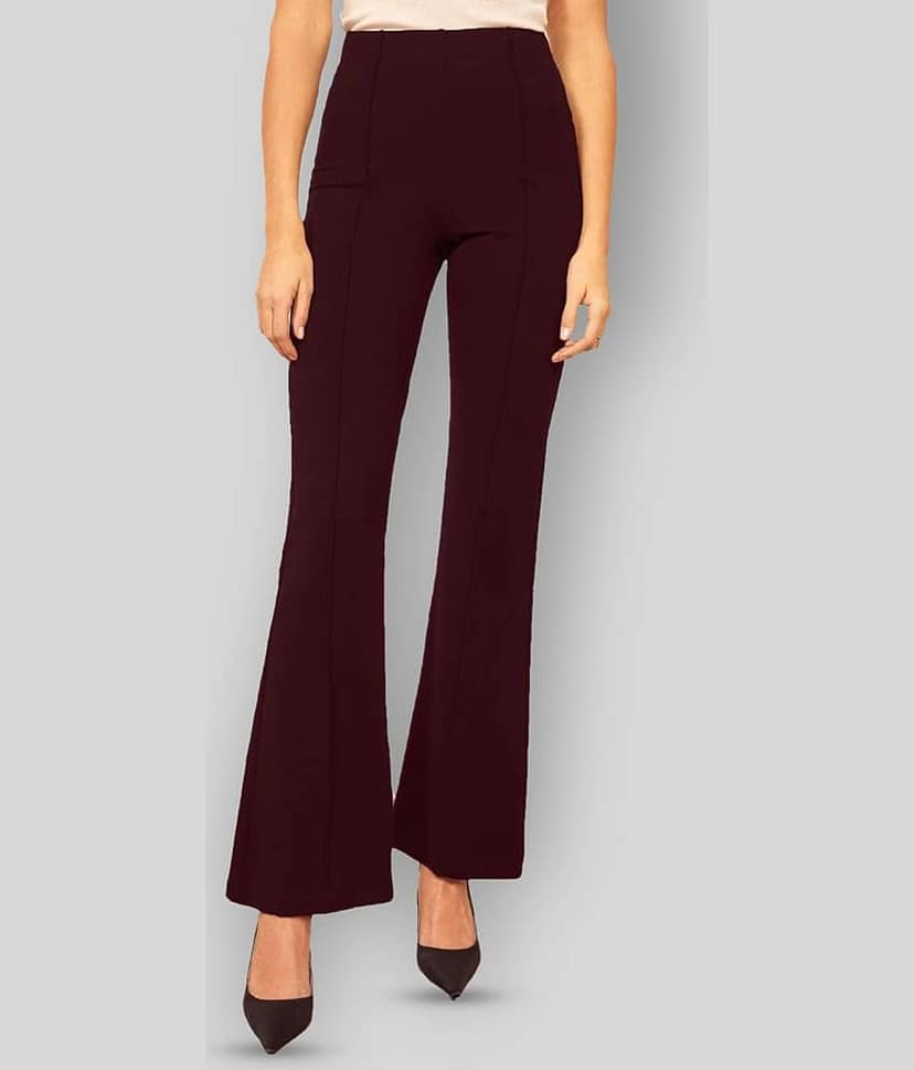 Addyvero - Maroon Polyester Flared Fit Women's Casual Pants ( Pack of 1 )
