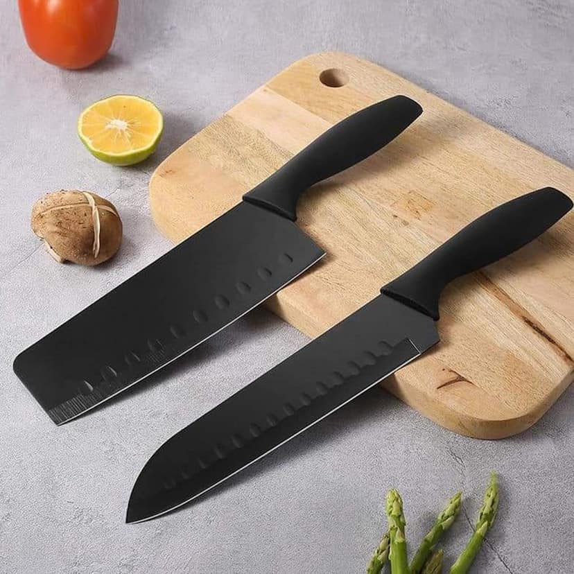 Steel Kitchen Knife Set with Chef and Butcher Knives in Gift Box (5 Pc Set) view 2