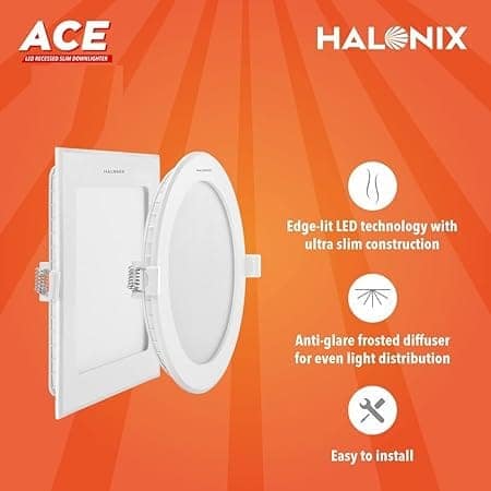 18W ACE 6500K Cool White Round led Recess downlighter | Pack of 2 | Cut Out: 8 inch | LED Ceiling Light for Home and Hall view 3