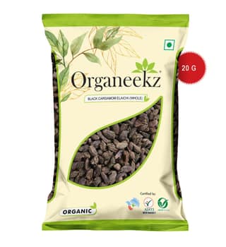 Organeekz Black Cardamom (Whole Elaichi) - 20g