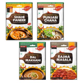 Nimkish Veg Curry Spice Mix Combo Pack of 4 | Shahi Paneer, Chana, Dal Makhani & Rajma | Ready-to-Cook Masala