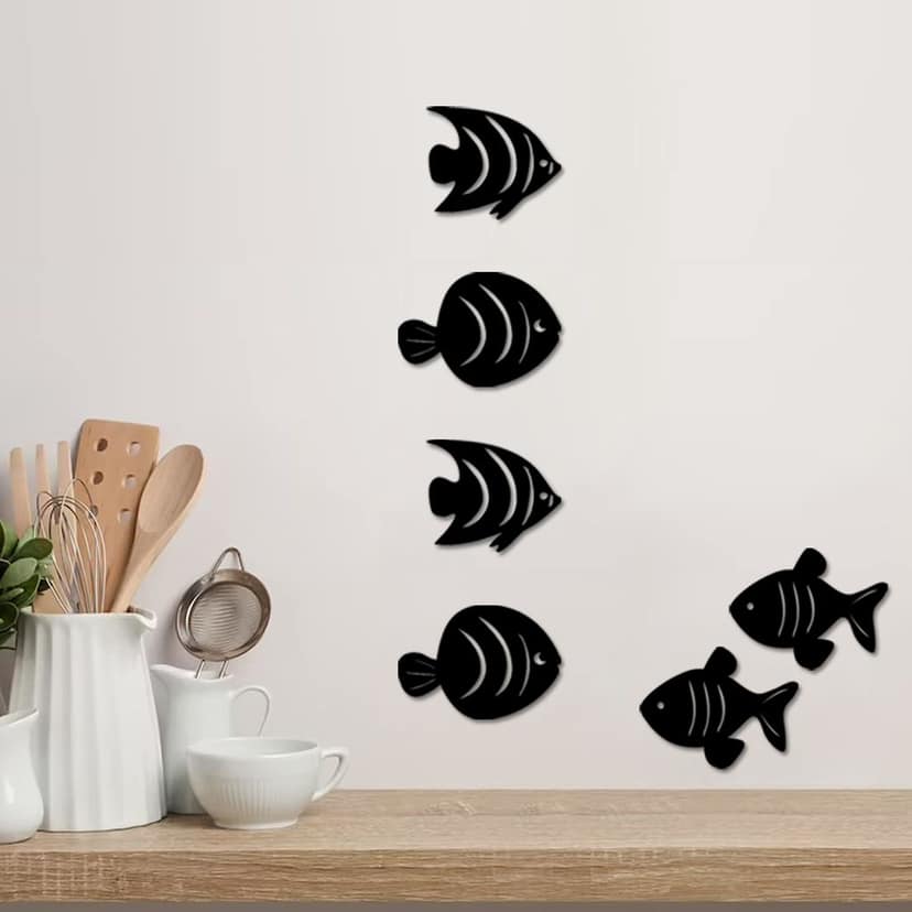 SHRADDHA SABURI ARTWORK Farmhouse Smile Fish and Fishes Kitchen Wall Stickers view 2