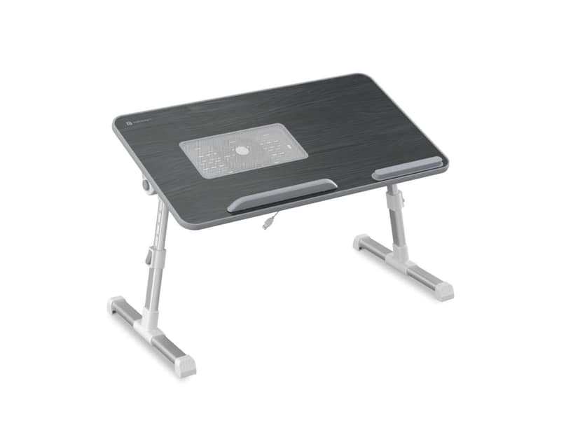 Portronics My Buddy Plus Adjustable Laptop Table with Built-in USB Cooling Fan, Foldable Legs, Adjustable Angle for Home, Office, Working, Gaming & Writing - Black
