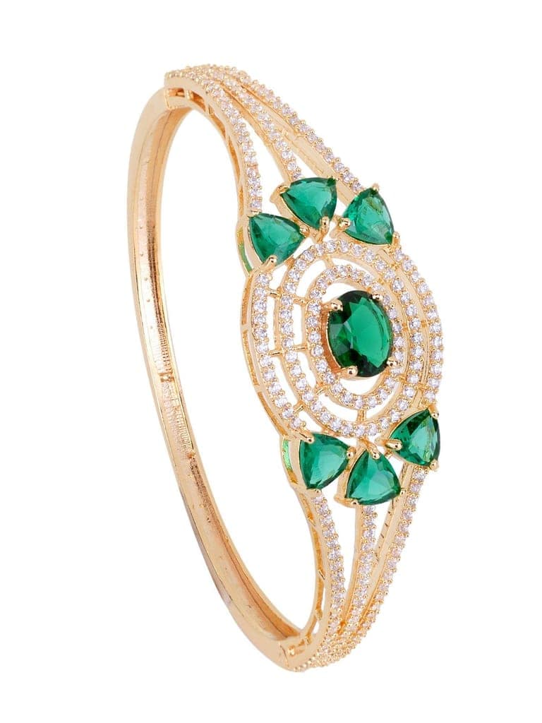 Gold plated Green AD studded handcrafted designer Bracelet for Women & Girls view 2