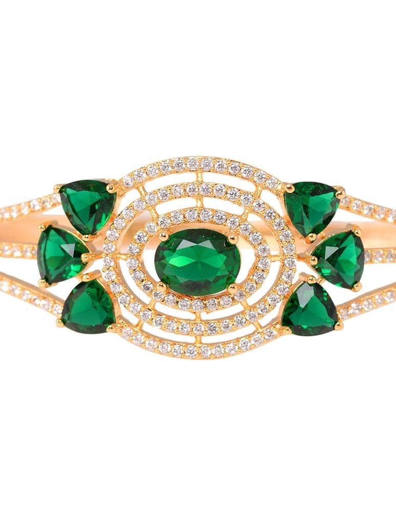 Gold plated Green AD studded handcrafted designer Bracelet for Women & Girls view 4