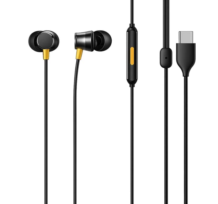 Wired Earphones for Realme Wired USB-C Buds 3 – Type-C in-Ear Headphones with Mic, Crystal Clear Sound & Bass, Compatible with Realme GT Neo 6, 12x, 11 Pro+, Narzo 60 Series 1 Year Warranty view 2