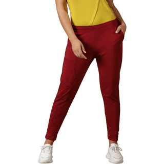 DOMIN8 Women's Drawstring waist Solid Training Digital Print Track Pants with Pockets