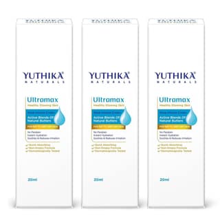 Yuthika Ultramax Deep Intense Moisturizing Cream for Dry to Very Dry Skin 20ml Pack of 3, Dermatologically Tested