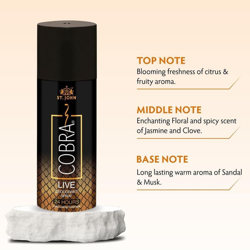 ST-JOHN Cobra Deodrant Live & Sports 150 ml each & Black Current 50ml Perfume Combo Pack Perfume Body Spray - For Men & Women (350 ml, Pack of 3) view 3