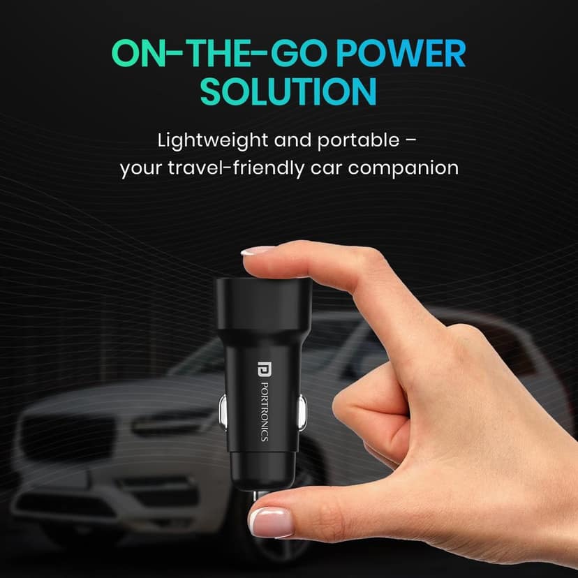 Portronics 80W Dual Output Fast Car Charger view 4