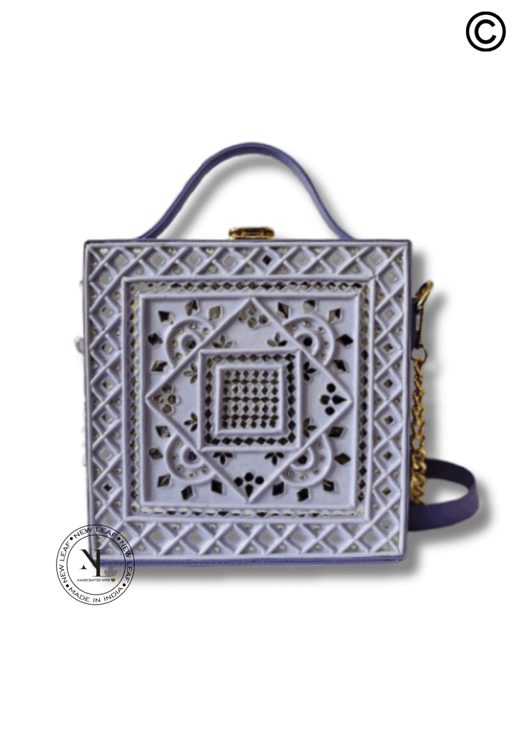 Violet Mirage Lippan Art Handcrafted Box Bag Sling view 2