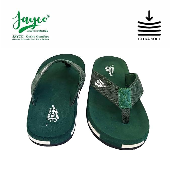 Jayco Cushioned comfort slippers for men | oversize look | slip-resistant | Soft insole | pain relief | Rubber outsole | stylish design | indoor and outdoor flip flop view 3