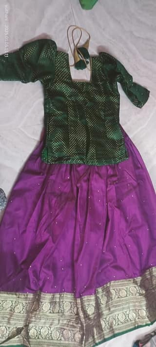Green and Purple Traditional Indian Lehenga Choli