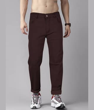 JB JUST BLACK Regular Fit Cuffed Hem Men's Jeans - Coffee ( Pack of 1 )