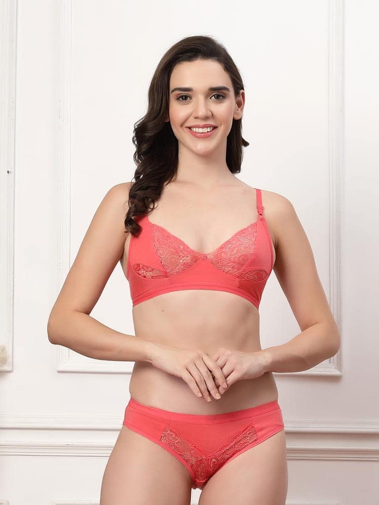 ADORNSTAR Branded Women's Comfort Non-Padded Bra Panty Lingerie Set for Women | Non Padded | Designer Honeymoon Hot Sexy Wedding Set view 4