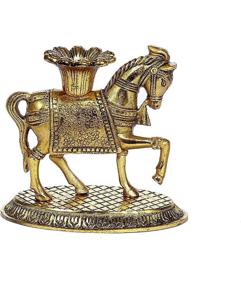 Fashion Bizz Feng Shui Horse Candle Holder Stand Vastu Gift Item Showpiece