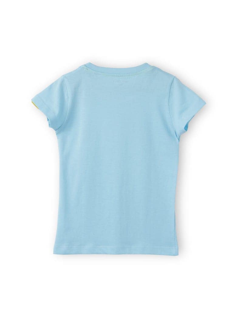 Girls T shirt Cotton Atomizer Blue Rainbow and Cloud print view 4