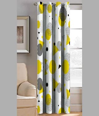 BELLA TRUE Abstract Printed Semi-Transparent Eyelet Curtain 5 ft ( Pack of 1 ) - Multicolor