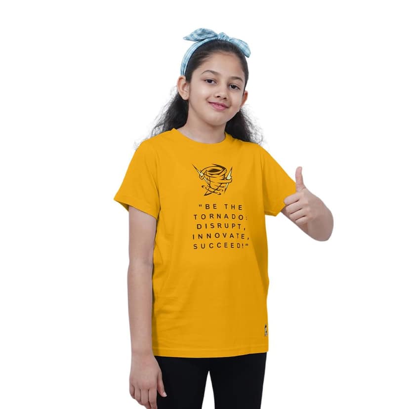 KUCHU Kids’ Unisex T-Shirt “Tornado” Digital Print | Soft Cotton-Modal Blend | Breathable, Durable & Comfortable Casual Wear for Boys & Girls view 2