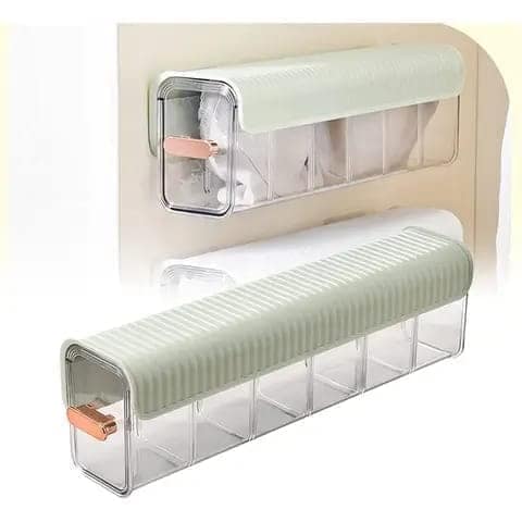6-Grid Clear Plastic Organizer Bins with Lids for Kitchen Pantry Cabinet Storage
