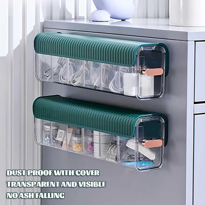 6-Grid Clear Plastic Organizer Bins with Lids for Kitchen Pantry Cabinet Storage view 10
