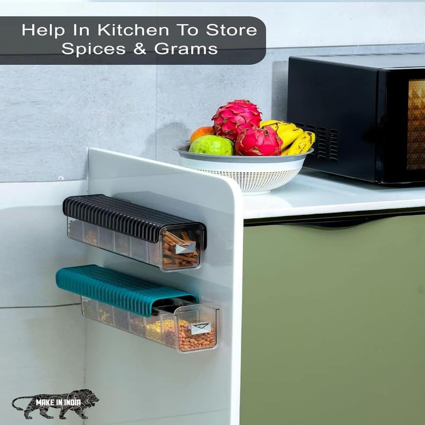 6-Grid Clear Plastic Organizer Bins with Lids for Kitchen Pantry Cabinet Storage view 6