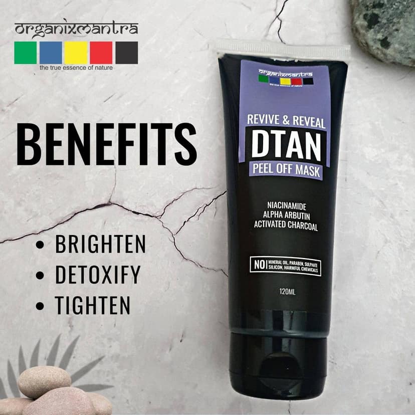 Organix Mantra Niacinamide D-Tan Revive and Reveal Face Mask with Alpha Arbutin, Bamboo Charcoal - 120ml, Detans & Boosts Skin's Natural Glow|Promotes Even Skin Tone|Deep Cleanses|All Skin Types view 2