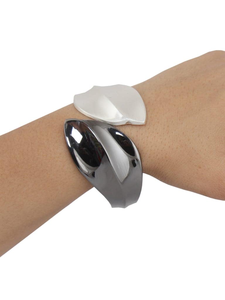 LUCKY JEWELLERY Latest Stylish Black and White Color Adjustable Cuff Bangle Bracelet for Women & Girls | Birthday Gift for Girls & Women Anniversary Gift for Wife (500-CHB2-1303) view 3