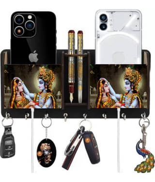Arpita Crafts Brown Wood Key Holder - Pack of 1